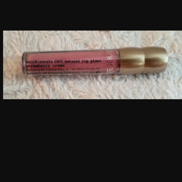 🌟🧚‍♀️STRAWBERRY CRÉME RARE BareMinerals 100% Natural Lip Gloss NWT - Picture 2 of 4